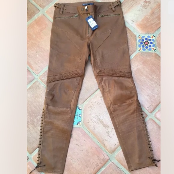 RALPH LAUREN Leather Western Pants Plus Sz 14 NEW! - Picture 8 of 11